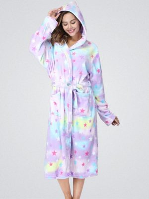 Peignoir Polaire á Motif Étoiles