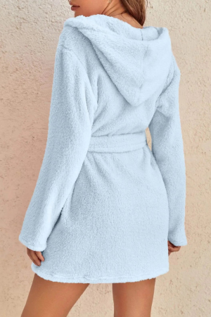 Peignoir Capuche pour Femme | Bleu Clair