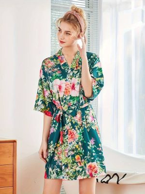 Peignoir Kimono Floral Élégant