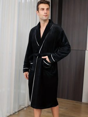 Peignoir Polaire Éponge Noir