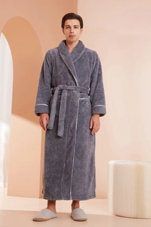 Peignoir Polaire pour Homme‎ Gris