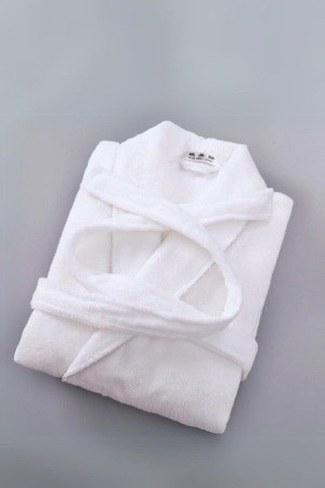 Peignoir soie Éponge Blanc