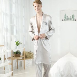 Peignoir Satin Homme Métallique