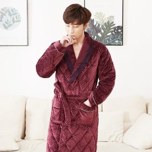 Peignoir hiver<br> homme rouge