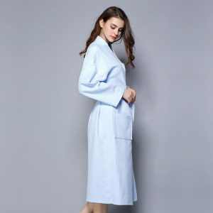 Peignoir femme<br> en coton turquoise