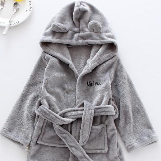 Peignoir soie Enfant Gris