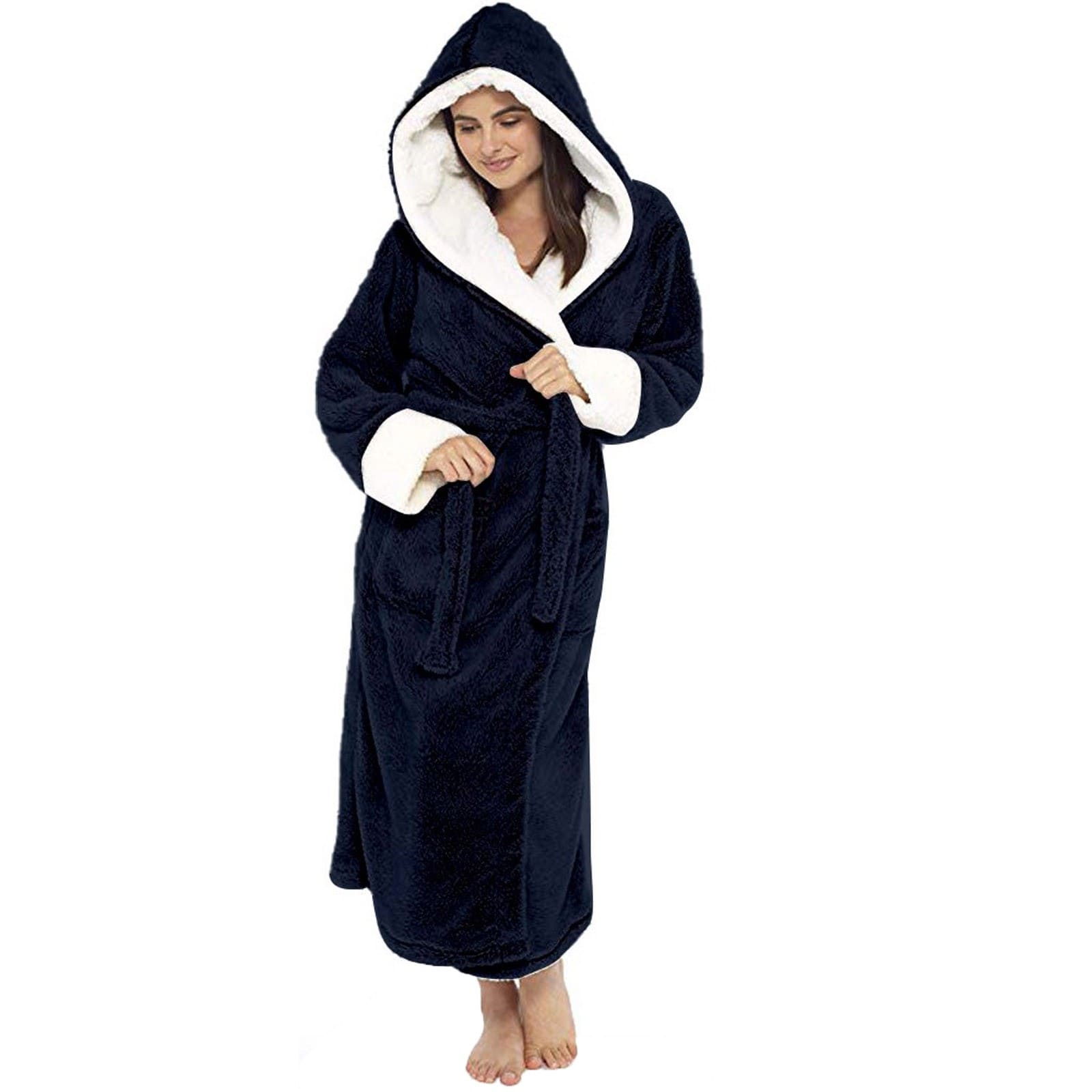 Peignoir femme<br> en velours noir – Image 2