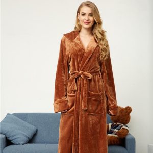 Peignoir De Bain Femme Marron Clair