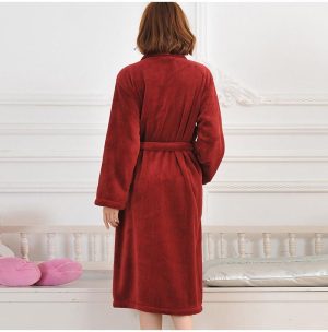 Peignoir soie Bordeaux Femme