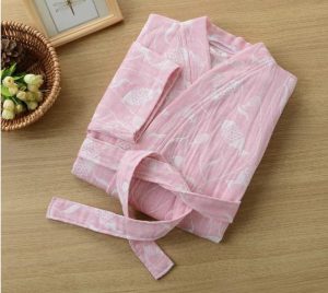 Veste Peignoir Coton Rose