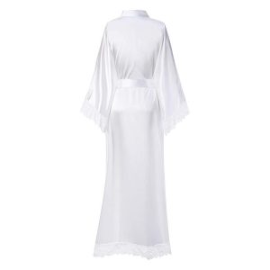 Peignoir soie Dentelle Blanc