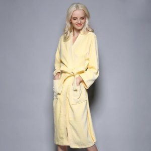 Peignoir soie Éponge Jaune