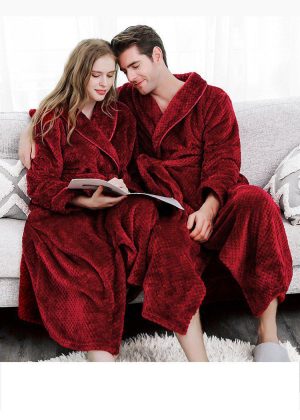 Peignoir soie Femme Bordeaux