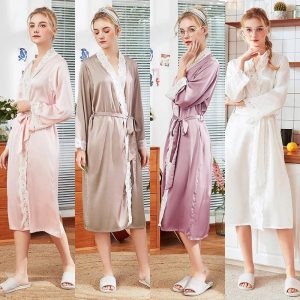 Peignoir Kimono Satin Femme