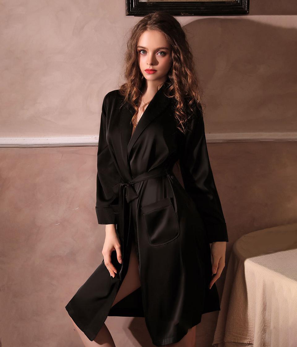 Peignoir-Leger-Noir-Femme-2.jpg - Veste Peignoir de Bain