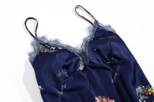Peignoir soie Pyjama Bleu