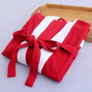 Peignoir soie Rouge Et Blanc