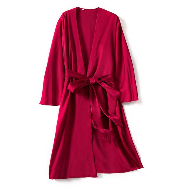 Veste Peignoir Rouge Satin – Image 2