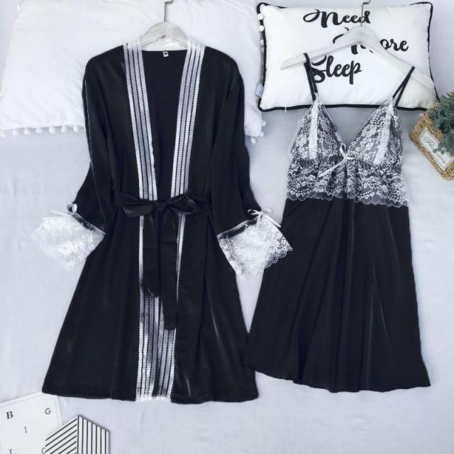 Peignoir-Satin-Dentelle-Noir.jpg - Veste Peignoir de Bain