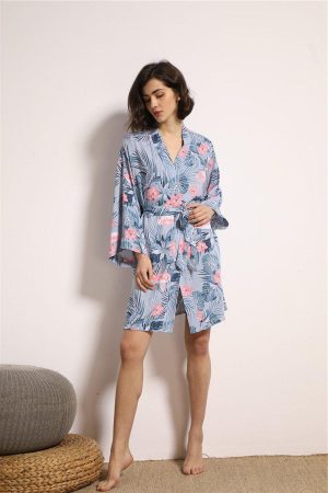 Peignoir soie Satin Kimono