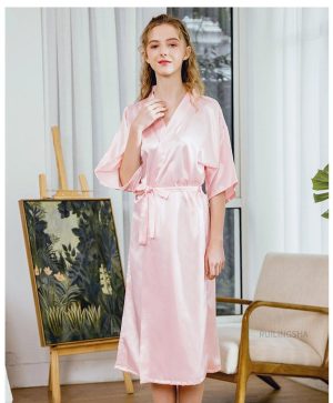 Peignoir soie Satin Long