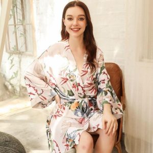Peignoir soie Satin Motif