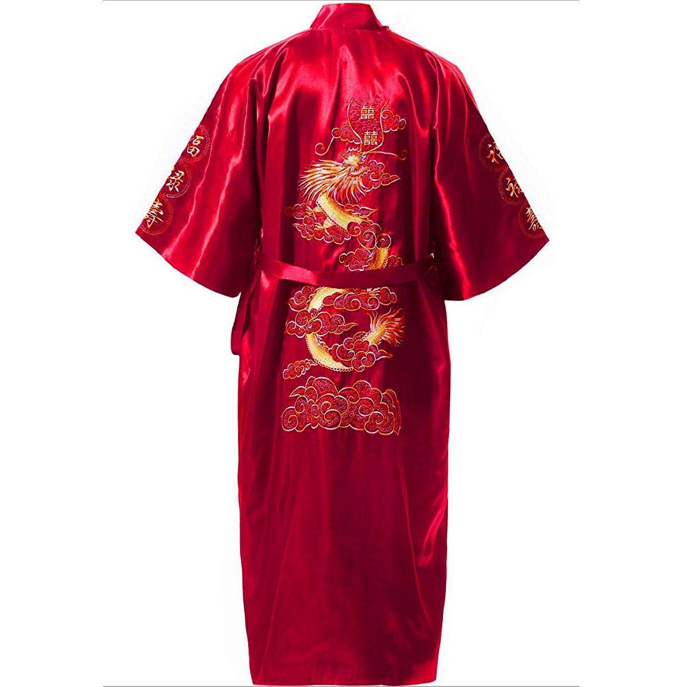 Peignoir-Satin-Rouge-Japonais-Femme-2.jpg - Veste Peignoir de Bain