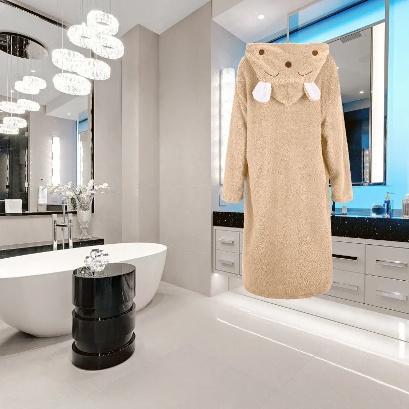 Peignoir-de-Bain-Femme-avec-Capuche-2.jpg - Veste Peignoir de Bain