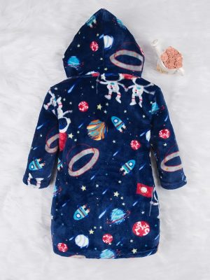 Peignoir de Bain Enfant Espace Bleu