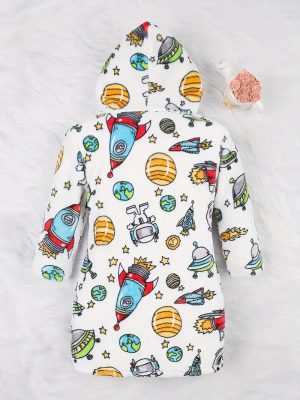 Peignoir de Bain Enfant Éponge Doux Blanc