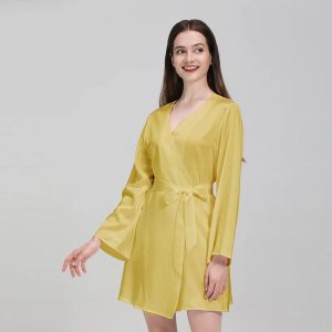 Peignoir Femme en Soie <br> "Jaune"