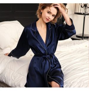 Peignoir Femme en Soie <br> "Peacock"