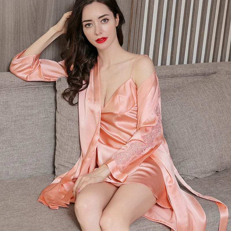 Peignoir Femme en Soie <br> "Pearl"