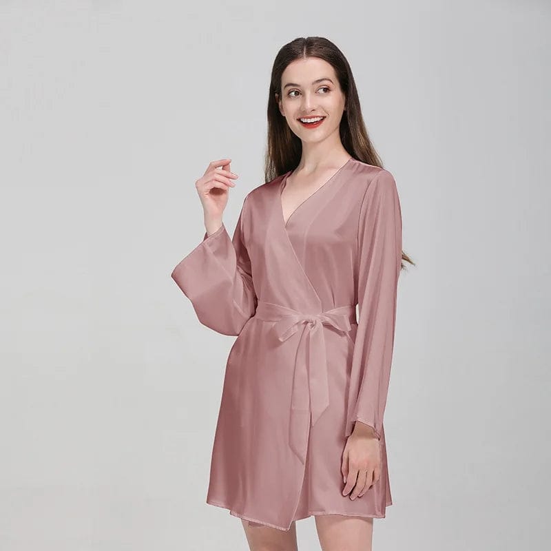 Peignoir Femme en Soie <br> "Rose"
