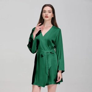 Peignoir Femme en Soie <br> "Vert"