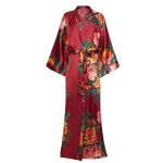 Peignoir kimono<br> rouge fleur