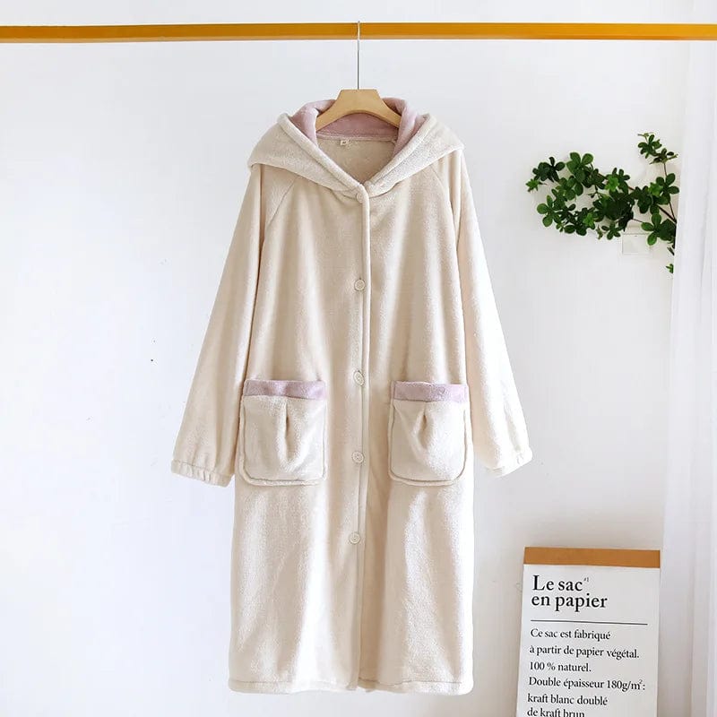 Peignoir Polaire Femme <br> "Blanc"