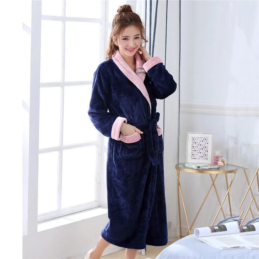 Peignoir Polaire Femme <br> "Navy"