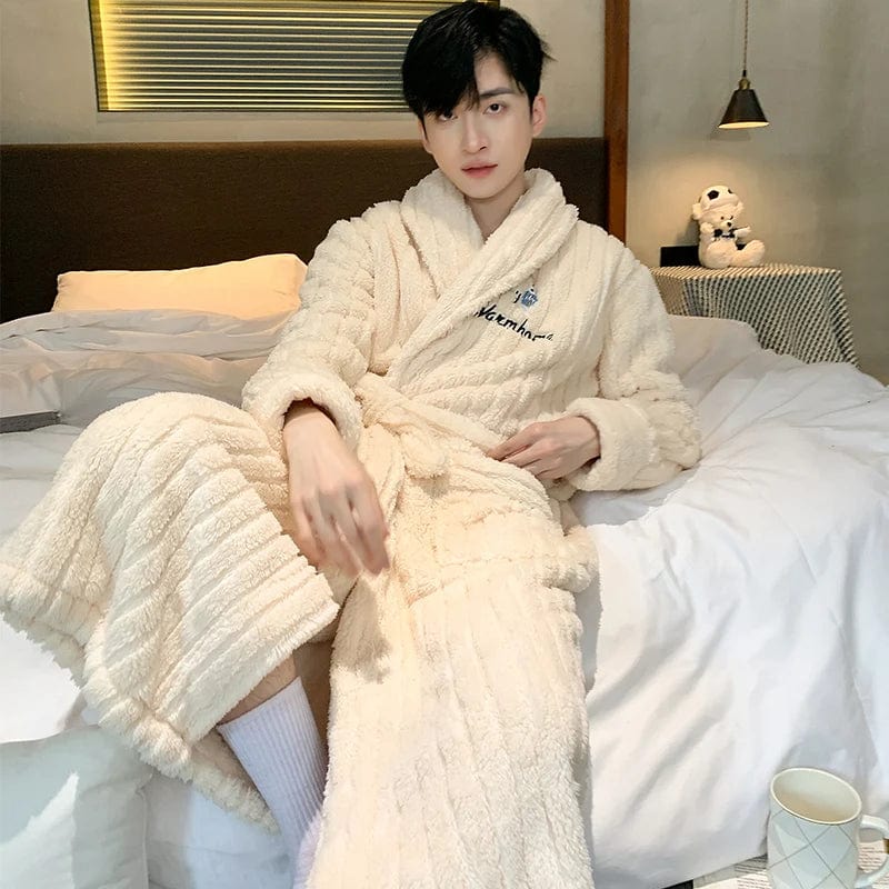 Peignoir Polaire Homme <br> "Blanc" – Image 2