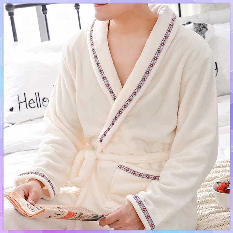 Peignoir Polaire Homme <br> "Blanc"