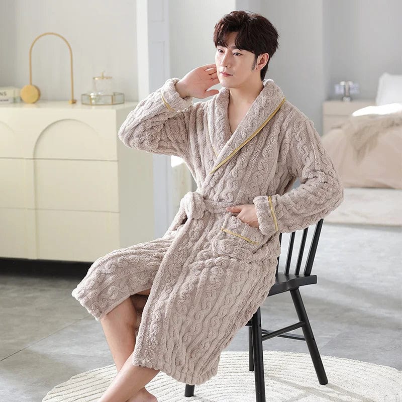 Peignoir Polaire Homme <br> "Blanc" – Image 3