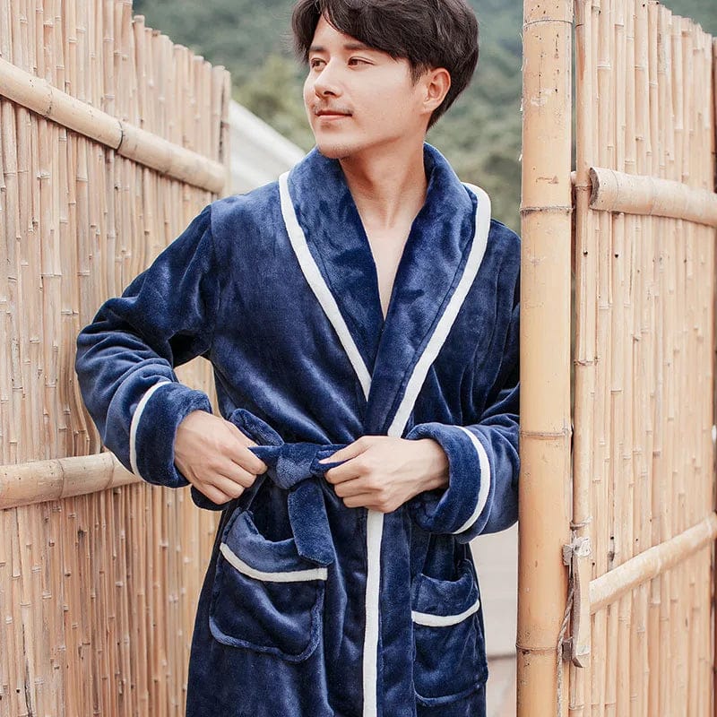 Peignoir Polaire Homme <br> "Blue" – Image 2