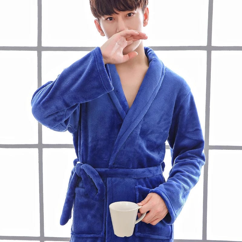 Peignoir Polaire Homme <br> "Blue" – Image 4