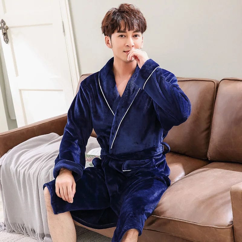 Peignoir Polaire Homme <br> "Blue" – Image 3