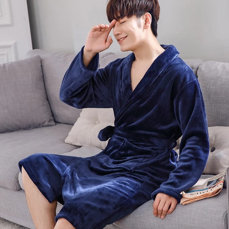 Peignoir Polaire Homme <br> "Blue" – Image 5