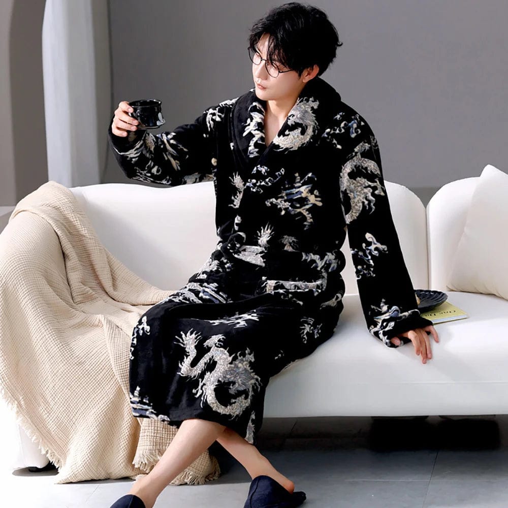 Peignoir Polaire homme <br> "Dragons"