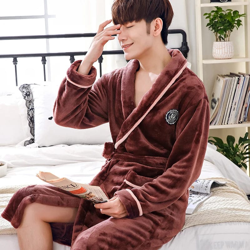 Peignoir Polaire Homme <br> "Rouge" – Image 2