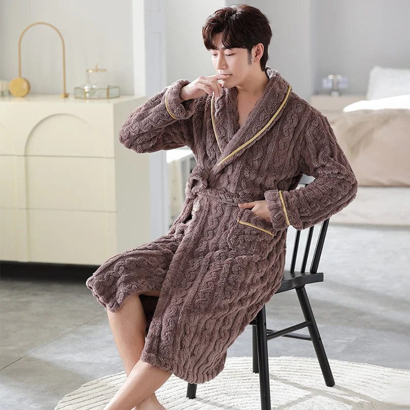 Peignoir Polaire Homme <br> "Rouge" – Image 4