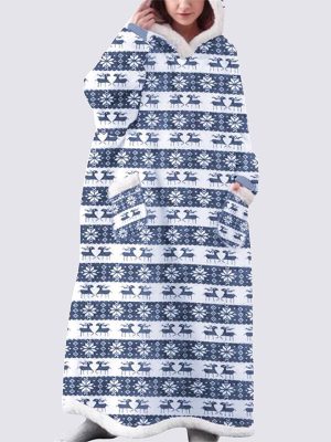 Pull Plaid XXL "Noël" Bleu