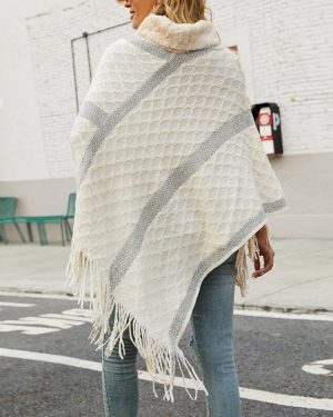 Poncho femme hiver chaud